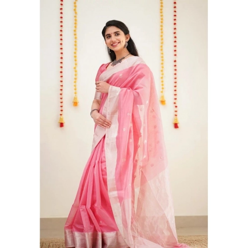 Women's Cotton Printed Saree With Unstitched Blouse 5.5Mtr (Pink) Women's Cotton Printed Saree With Unstitched Blouse 5.5Mtr (Pink)