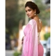 Generic Women's Cotton  Printed Saree With Unstitched Blouse 5.5Mtr (Pink)