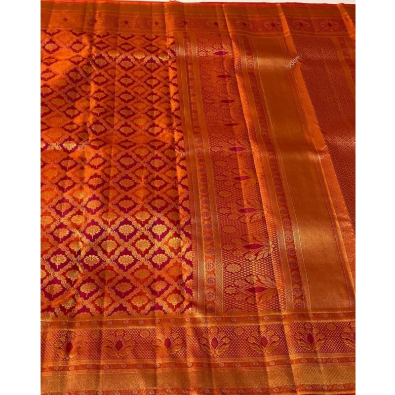 Women's Silk Printed Saree With Unstitched Blouse 5.5Mtr (Red) Women's Silk Printed Saree With Unstitched Blouse 5.5Mtr (Red)
