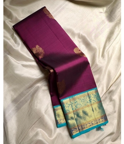 Generic Women's Silk Printed Saree With Unstitched Blouse 5.5Mtr (Wine)