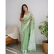 Generic Women's Cotton  Printed Saree With Unstitched Blouse 5.5Mtr (Pista)