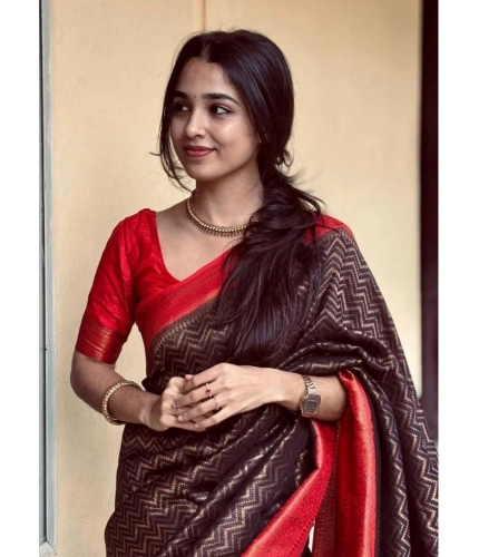 Generic Women's Silk Printed Saree With Unstitched Blouse 5.5Mtr (Brown) Generic Women's Silk Printed Saree With Unstitched Blouse 5.5Mtr (Brown)