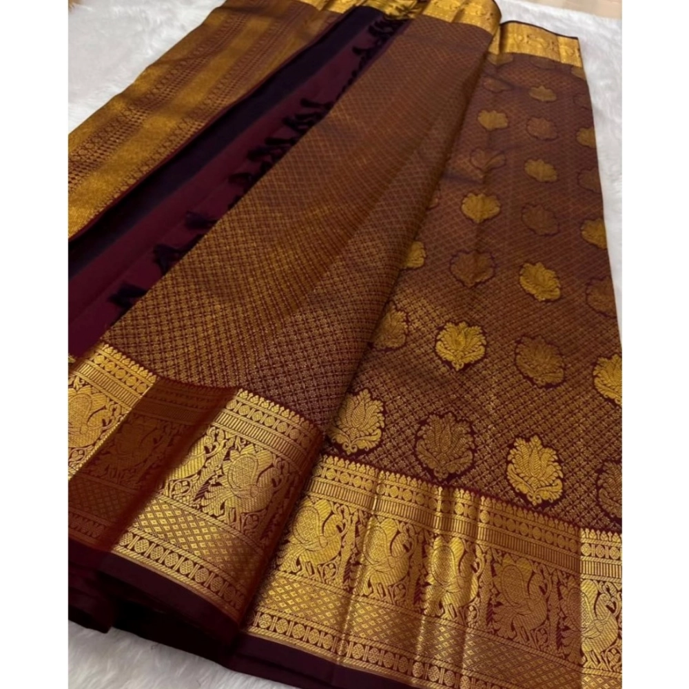 Generic Women's Silk Printed Saree With Unstitched Blouse 5.5Mtr (Maroon) Generic Women's Silk Printed Saree With Unstitched Blouse 5.5Mtr (Maroon)