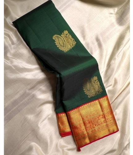 Generic Women's Silk Printed Saree With Unstitched Blouse 5.5Mtr (Green) Generic Women's Silk Printed Saree With Unstitched Blouse 5.5Mtr (Green)