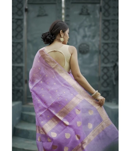 Generic Women's Cotton Printed Saree With Unstitched Blouse 5.5Mtr (Lavender) Generic Women's Cotton Printed Saree With Unstitched Blouse 5.5Mtr (Lavender)