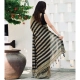 Generic Women's Silk Printed Saree With Unstitched Blouse 5.5Mtr (Gold-Black)