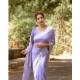 Generic Women's Cotton  Printed Saree With Unstitched Blouse 5.5Mtr (Lavender)