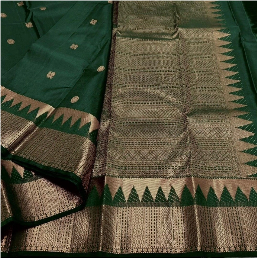 Generic Women's Silk Printed Saree With Unstitched Blouse 5.5Mtr (Green) Generic Women's Silk Printed Saree With Unstitched Blouse 5.5Mtr (Green)
