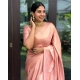 Generic Women's Silk Printed Saree With Unstitched Blouse 5.5Mtr (Peach) Generic Women's Silk Printed Saree With Unstitched Blouse 5.5Mtr (Peach)