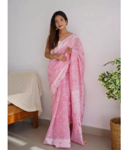 Generic Women's Cotton Printed Saree With Unstitched Blouse 5.5Mtr (Pink) Generic Women's Cotton Printed Saree With Unstitched Blouse 5.5Mtr (Pink)