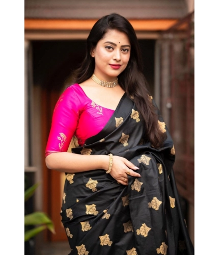 Generic Women's Silk Printed Saree With Unstitched Blouse 5.5Mtr (Pink) Generic Women's Silk Printed Saree With Unstitched Blouse 5.5Mtr (Pink)