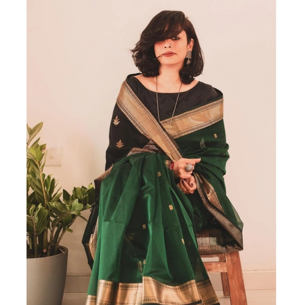 Generic Women's Silk Printed Saree With Unstitched Blouse 5.5Mtr (Dark Green) Generic Women's Silk Printed Saree With Unstitched Blouse 5.5Mtr (Dark Green)