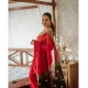 Generic Women's Cotton  Printed Saree With Unstitched Blouse 5.5Mtr (Red)
