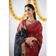 Generic Women's Cotton  Printed Saree With Unstitched Blouse 5.5Mtr (Red)