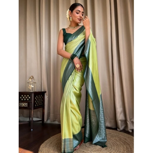 Women's Silk Printed Saree With Unstitched Blouse 5.5Mtr (Sea Green) Women's Silk Printed Saree With Unstitched Blouse 5.5Mtr (Sea Green)