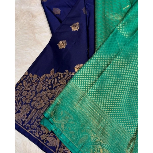 Women's Silk Printed Saree With Unstitched Blouse 5.5Mtr (Royal Blue) Women's Silk Printed Saree With Unstitched Blouse 5.5Mtr (Royal Blue)
