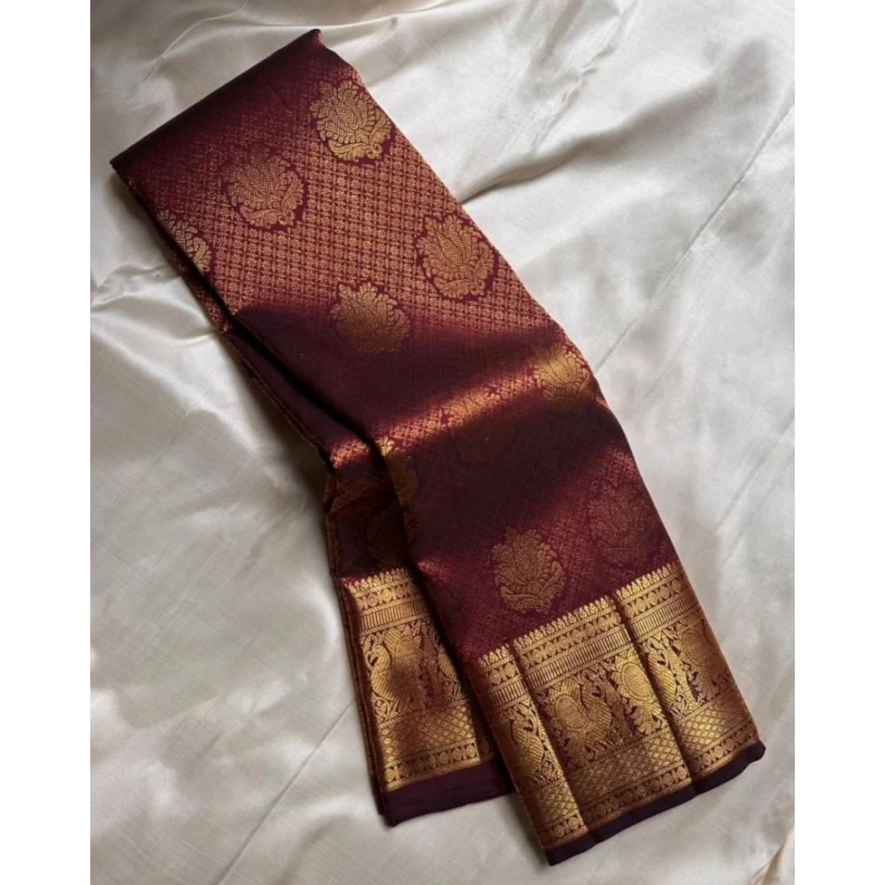 Generic Women's Silk Printed Saree With Unstitched Blouse 5.5Mtr (Maroon) Generic Women's Silk Printed Saree With Unstitched Blouse 5.5Mtr (Maroon)