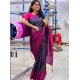 Generic Women's Silk Printed Saree With Unstitched Blouse 5.5Mtr (Navy Blue)
