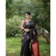 Generic Women's Silk Printed Saree With Unstitched Blouse 5.5Mtr (Black-Red) Generic Women's Silk Printed Saree With Unstitched Blouse 5.5Mtr (Black-Red)