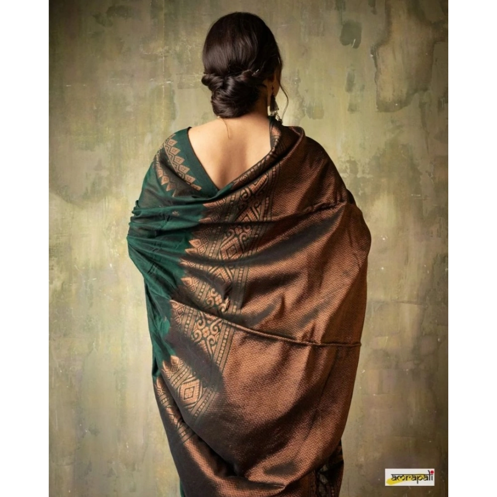 Generic Women's Silk Printed Saree With Unstitched Blouse 5.5Mtr (Green) Generic Women's Silk Printed Saree With Unstitched Blouse 5.5Mtr (Green)