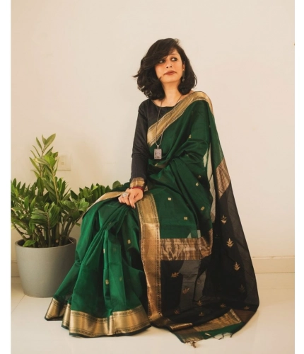 Generic Women's Silk Printed Saree With Unstitched Blouse 5.5Mtr (Dark Green) Generic Women's Silk Printed Saree With Unstitched Blouse 5.5Mtr (Dark Green)