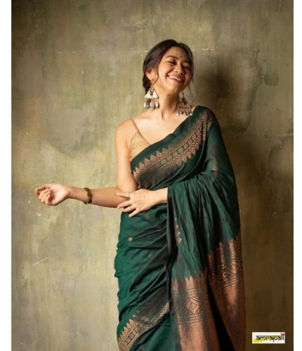 Generic Women's Silk Printed Saree With Unstitched Blouse 5.5Mtr (Green) Generic Women's Silk Printed Saree With Unstitched Blouse 5.5Mtr (Green)