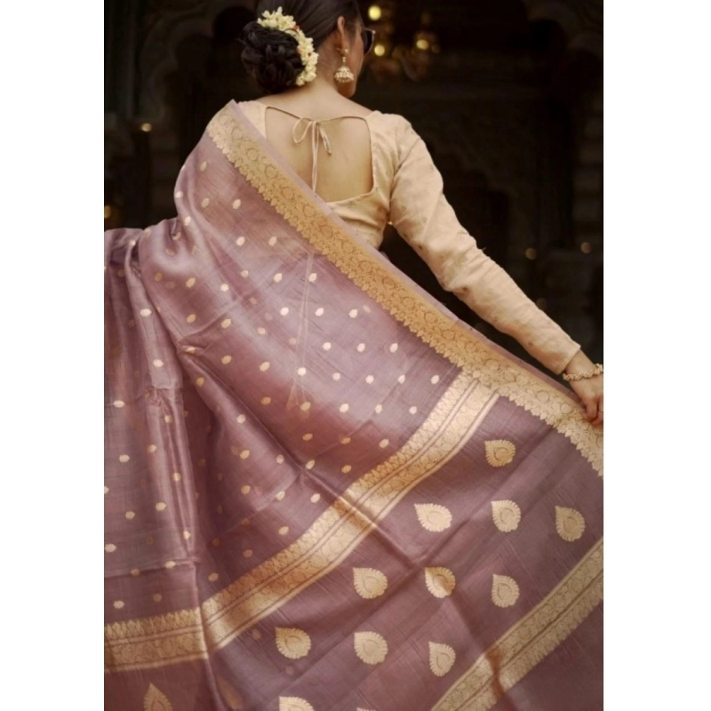 Women's Cotton Printed Saree With Unstitched Blouse 5.5Mtr (Rose Gold) Women's Cotton Printed Saree With Unstitched Blouse 5.5Mtr (Rose Gold)
