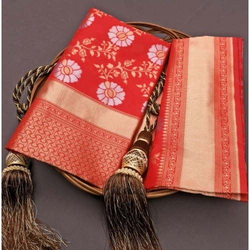 Women's Silk Printed Saree With Unstitched Blouse 5.5Mtr (White) Women's Silk Printed Saree With Unstitched Blouse 5.5Mtr (White)