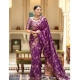Generic Women's Silk Printed Saree With Unstitched Blouse 5.5Mtr (Purple) Generic Women's Silk Printed Saree With Unstitched Blouse 5.5Mtr (Purple)