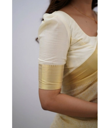 Generic Women's Silk Printed Saree With Unstitched Blouse 5.5Mtr (Cream) Generic Women's Silk Printed Saree With Unstitched Blouse 5.5Mtr (Cream)