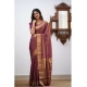 Generic Women's Silk Printed Saree With Unstitched Blouse 5.5Mtr (Wine)