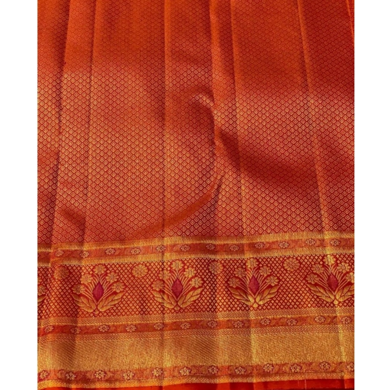 Women's Silk Printed Saree With Unstitched Blouse 5.5Mtr (Red) Women's Silk Printed Saree With Unstitched Blouse 5.5Mtr (Red)