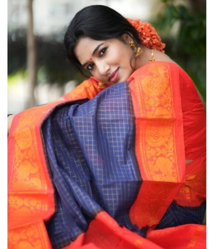 Generic Women's Silk Printed Saree With Unstitched Blouse 5.5Mtr (Blue) Generic Women's Silk Printed Saree With Unstitched Blouse 5.5Mtr (Blue)