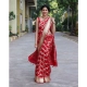 Generic Women's Silk Printed Saree With Unstitched Blouse 5.5Mtr (White)