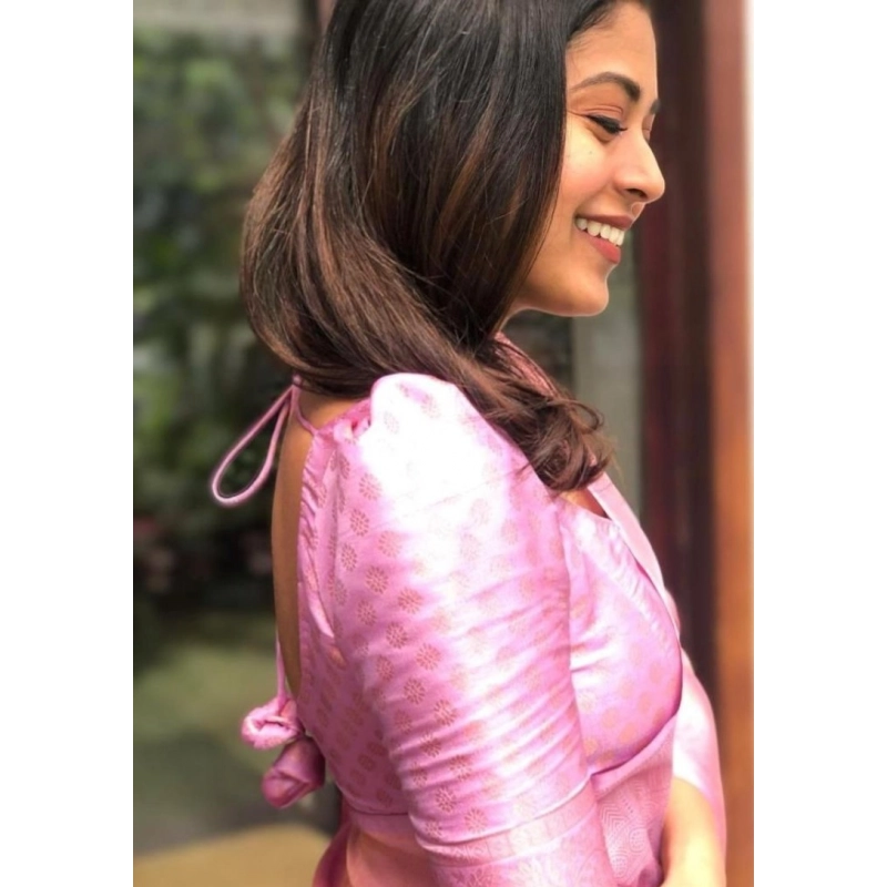 Women's Silk Printed Saree With Unstitched Blouse 5.5Mtr (Pink) Women's Silk Printed Saree With Unstitched Blouse 5.5Mtr (Pink)