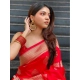 Generic Women's Silk Printed Saree With Unstitched Blouse 5.5Mtr (Red) Generic Women's Silk Printed Saree With Unstitched Blouse 5.5Mtr (Red)