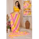 Generic Women's Small Lace Georgette Striped Ready-to-Wear Saree With Unstitched Blouse 5.5 Mtr (Yellow-Pink) Generic Women's Small Lace Georgette Striped Ready-to-Wear Saree With Unstitched Blouse 5.5 Mtr (Yellow-Pink)