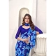 Generic Women's Polyster Printed Saree With Unstitched Blouse 5.5Mtr (Blue)