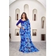 Generic Women's Polyster Printed Saree With Unstitched Blouse 5.5Mtr (Blue)