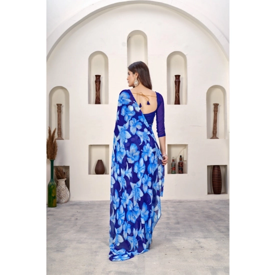 Generic Women's Polyster Printed Saree With Unstitched Blouse 5.5Mtr (Blue) Generic Women's Polyster Printed Saree With Unstitched Blouse 5.5Mtr (Blue)