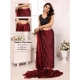 Generic Women's Black Berry Striped Ready-to-Wear Saree With Unstitched Blouse 5.5 Mtr (Red-Black) Generic Women's Black Berry Striped Ready-to-Wear Saree With Unstitched Blouse 5.5 Mtr (Red-Black)