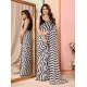 Generic Women's Small Lace Georgette Striped Ready-to-Wear Saree With Unstitched Blouse 5.5 Mtr (Black)
