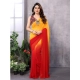 Generic Women's Small Lace Georgette Solid Ready-to-Wear Saree With Unstitched Blouse 5.5 Mtr (Red-Orange) Generic Women's Small Lace Georgette Solid Ready-to-Wear Saree With Unstitched Blouse 5.5 Mtr (Red-Orange)