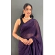 Generic Women's Chiffon Solid Ready to wear Saree With Unstitched Blouse 5.5 Mtr (Purple) Generic Women's Chiffon Solid Ready to wear Saree With Unstitched Blouse 5.5 Mtr (Purple)