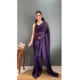 Generic Women's Chiffon Solid Ready to wear Saree With Unstitched Blouse 5.5 Mtr (Purple) Generic Women's Chiffon Solid Ready to wear Saree With Unstitched Blouse 5.5 Mtr (Purple)