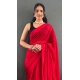Generic Women's Chiffon Solid Ready to wear Saree With Unstitched Blouse 5.5 Mtr (Red) Generic Women's Chiffon Solid Ready to wear Saree With Unstitched Blouse 5.5 Mtr (Red)