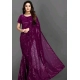 Generic Women's Georgette Embellished Sequnece Bollywood Saree With Unstitched Blouse 5.5Mtr (Purple)