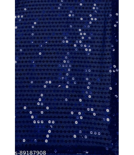 Generic Women's Georgette Embellished Sequnece Bollywood Saree With Unstitched Blouse 5.5Mtr (Blue)