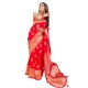 Generic Women's Silk Printed Saree With Unstitched Blouse 5.5Mtr (Red) Generic Women's Silk Printed Saree With Unstitched Blouse 5.5Mtr (Red)