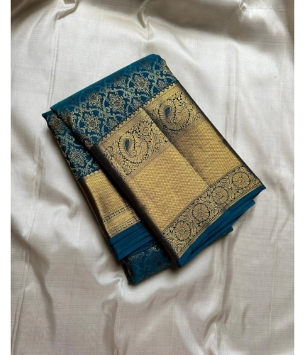 Generic Women's Silk Printed Saree With Unstitched Blouse 5.5Mtr (Rama)